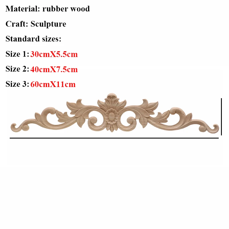 Floral Wood Carved Corner Applique Vintage Decal For Furniture Cabinet Door Frame Wall Ornament Crafts