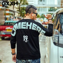 GXXH размера плюс 7XL 6XL мужские свободные футболки с длинным рукавом Повседневные С буквенным принтом «сделай это» хлопковые Осенние футболки более размера мужские футболки