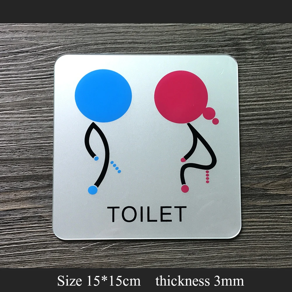 

Aqumotic Acrylic Toilet Sticker Signage Men and Women Toilet Tips Door 1pc 15cm Restaurant Bar Cafe Cartoon Sign Girl Funny Boy