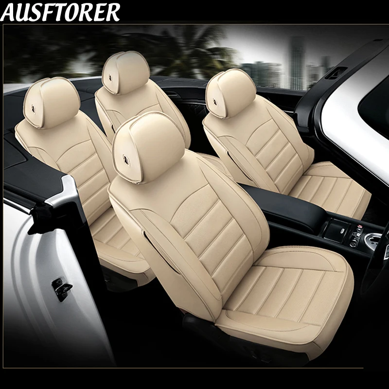 AUSFTORER Cowhide Cover Seat for Lexus CT200h Automobiles Seat Covers