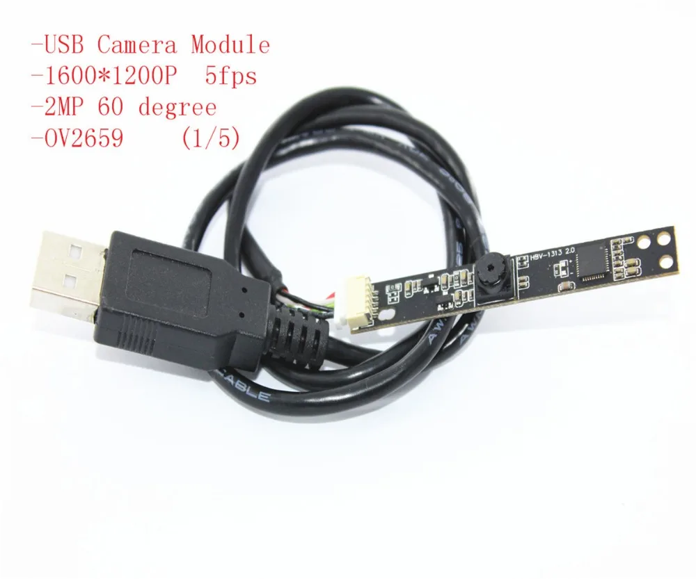 

5 PIN USB2.0 Camera Module 2MP 5FPS Sensor OV2659 Mini Camera 60 degree With Standard UVC Protocol