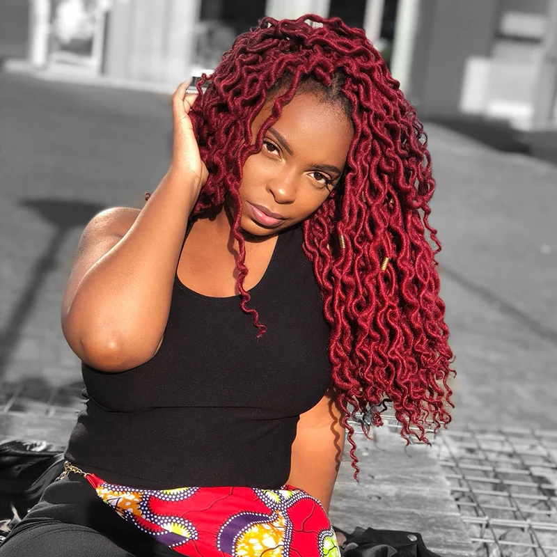 Crochet Faux Locs Hair Short Locs Extensions Synthetic One Tone