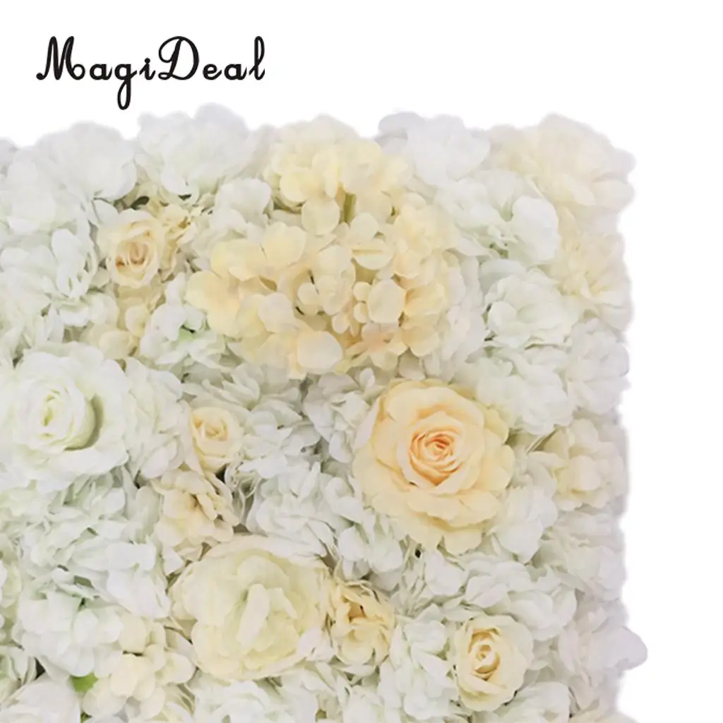 Romantic Artificial Flower Wall Panels Wedding Venue Roses Hydrangea Floral Decor Type A 5 Colors Choice	