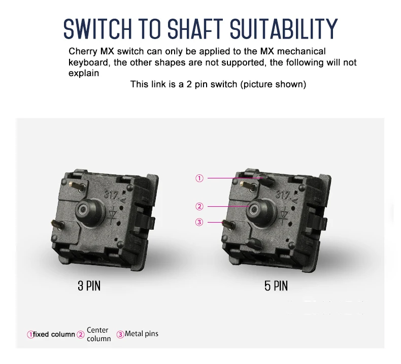 8 шт. оригинальная механическая клавиатура cherry Mx 3 pin прозрачный переключатель черная ось коричневая ось синяя ось красная ось переключатель