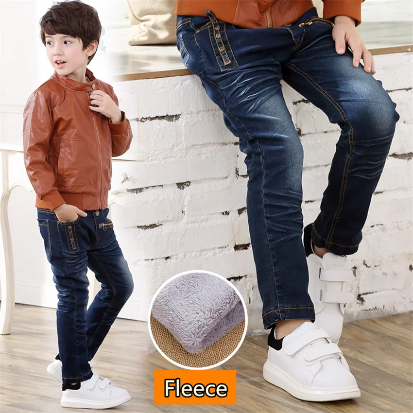 

3-10 y child winter pants for boys jeans kid denim pants spring autumn boy clothes children elastic jeans warm trousers 10 years