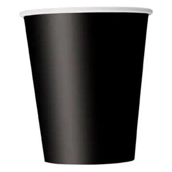 

Boutique DODA 20 Paper Cups (9oz) - Plain Solid Colours Birthday Party Tableware Catering(black)