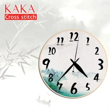 KAKA наборы для вышивки крестиком наборы для рукоделия с напечатанным рисунком, 11CT холст, домашний декор для садового дома, 5D декорации часы