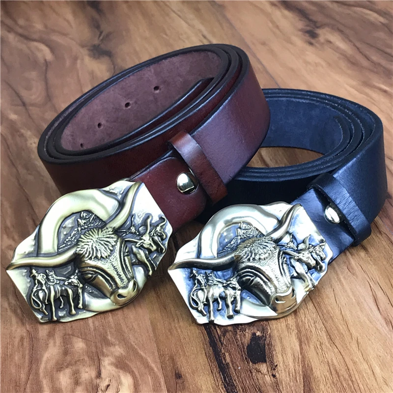 Ремень быка с пряжкой толстый кожаный ремень мужские джинсы Ceinture Homme Riem мужской ремень Riem дизайнерские ремни мужские высокого качества MBT0557