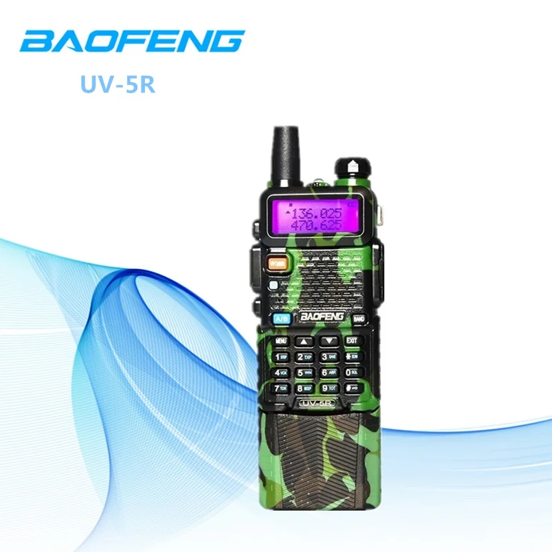 

Baofeng Camouflage UV-5R Transceiver 3800mah Battery Built-in VOX Walkie Talkie With Earphone Portable CB Radio For Outdoor 8KM