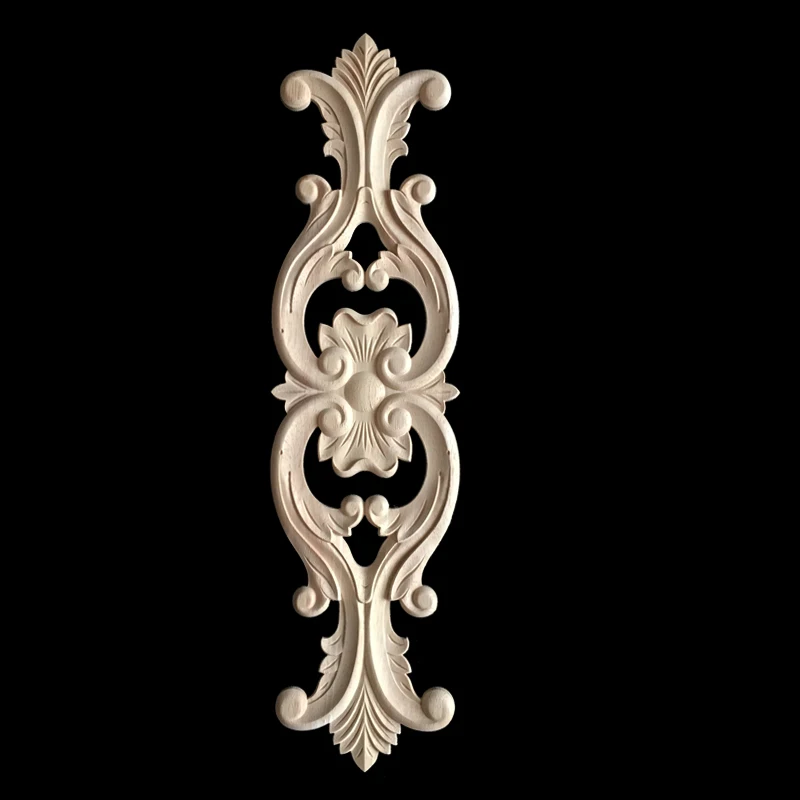 

Floral Oak Wood Applique Carved Corner Vintage Home Decoration Accessories Door Wall Furniture Decor Decal