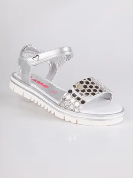

ACE silver sandals with tears and rhinestone