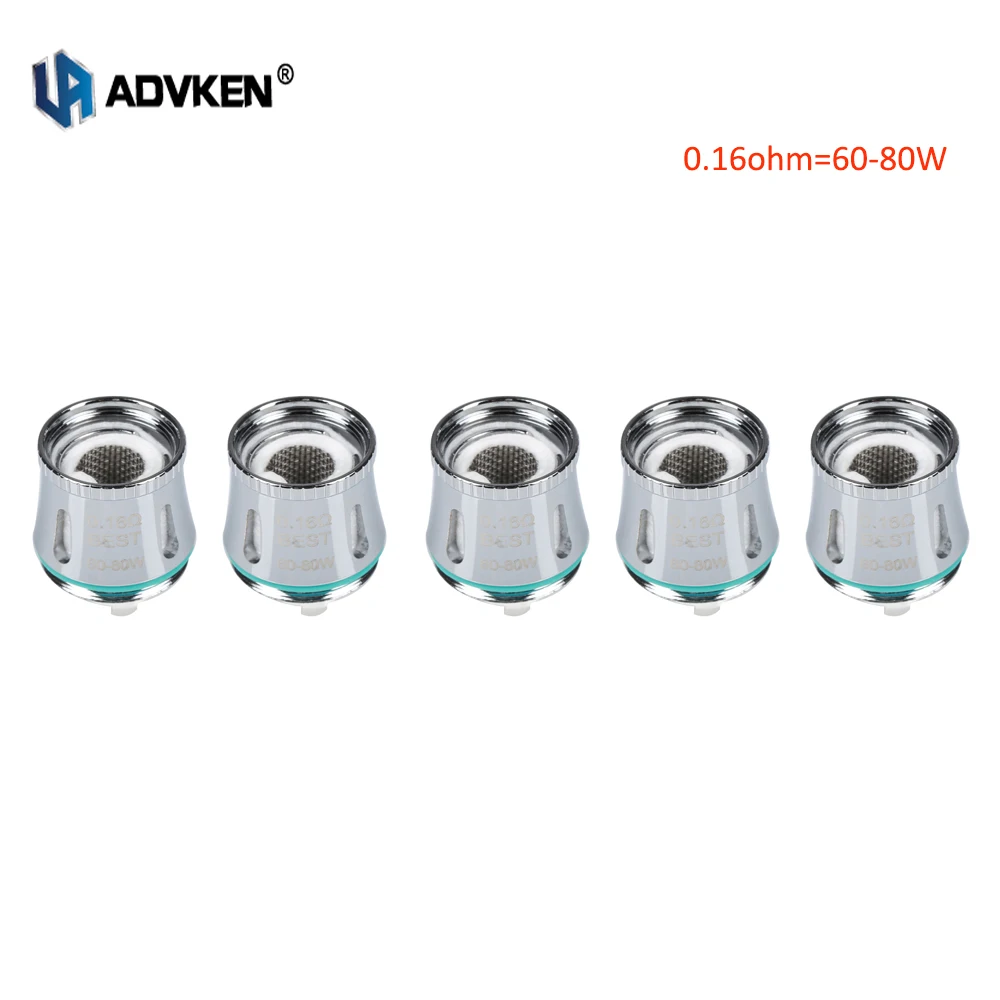 

Original 5pcs/lot Advken Manta tank Mesh Coil 0.2ohm 0.16ohm core for Advken Manta Tank/ NRG /TFV8 BABY E-cigs Part Vape Coil