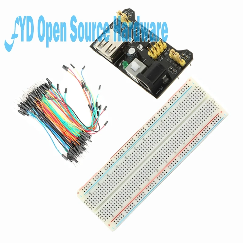 

MB102 Breadboard power module+MB-102 830 points Solderless Prototype Bread board kit +65 Flexible jumper wires