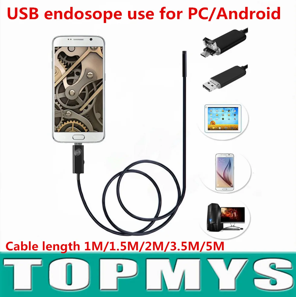 

USB endosope TM-E5 Support Andriod and PC USB 2.0 mini pinhole camera with 6 LED waterproof IP67 snake camera 0.3MP resolution