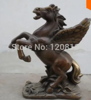 

Collect chinese old copper Carved lucky flying horse Big Statue