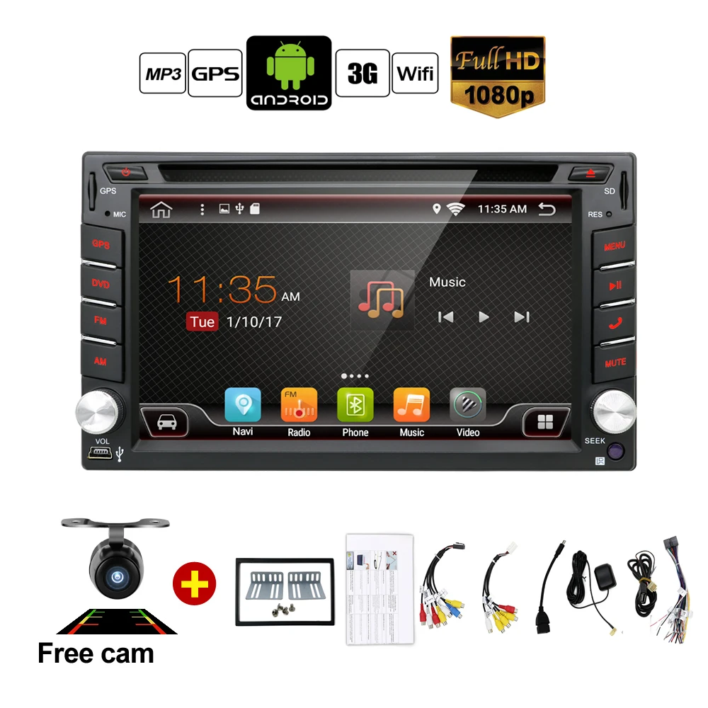 Auto Android 6.0 Car Audio GPS Navigation 2DIN Car Stereo