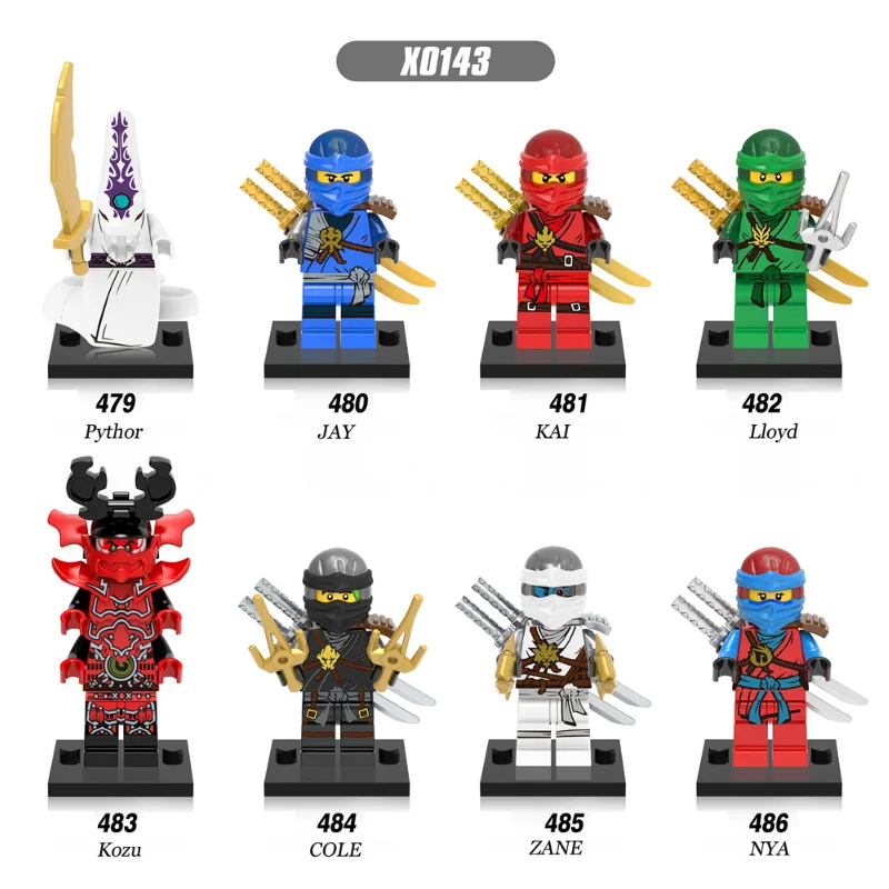 

Single Sale Super Heroes Ninja Pythor Jay Lloyd Kozu Kai Cole Zane The Wei Snake Bricks Building Blocks Children Gift Toys
