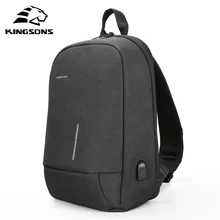 Kingsons брендовые сумки на плечо для мужчин и женщин, сумка-мессенджер для ноутбука, противоугонная зарядка через usb, нагрудная сумка, 13,3 дюймов, сумка для ноутбука для Macbook 13