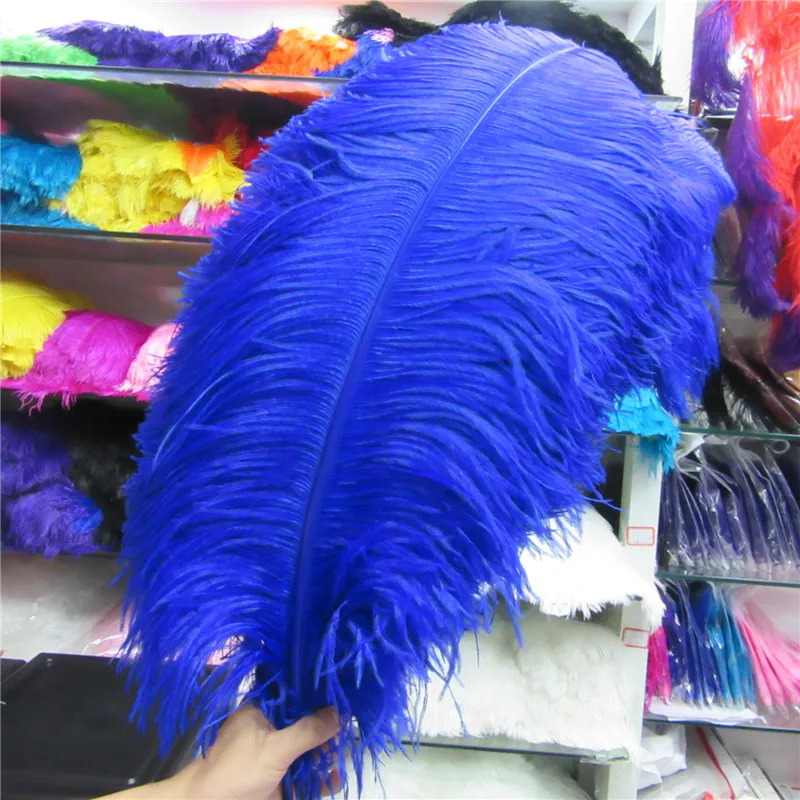 Натуральные перья страуса 15-75 см 6-30 дюймов карнавал вечерние украшения для свадебного платья королевский синий страусиные перья