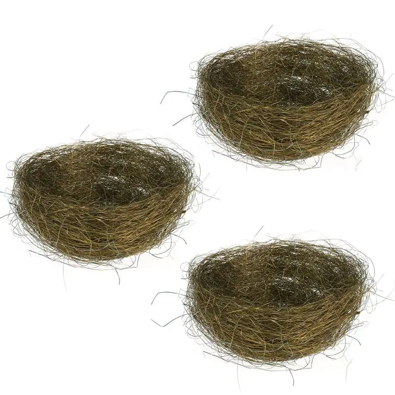 

3Pcs Artificial Nest Easter Mini Colored Thread Bird Nests for Candies Eggs