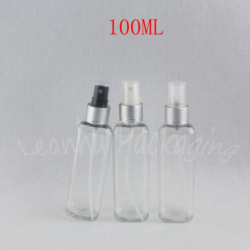 

100ML Transparent Square Plastic Bottle , 100CC Cosmetic Water / Toner Packaging Bottle , Empty Cosmetic Container ( 50 PC/Lot )