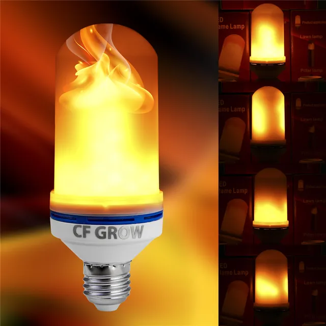 E26 E27 LED Flame Effect Fire Light Bulb SMD2835