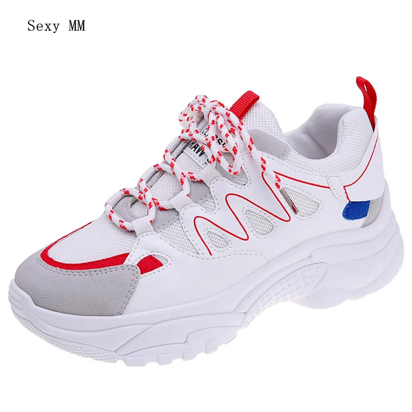 

Platform Mesh Flats Women Trainers Breathable Lace-Up Shoes Woman Casual Skate Walking Flat Shoes Zapatillas Mujer