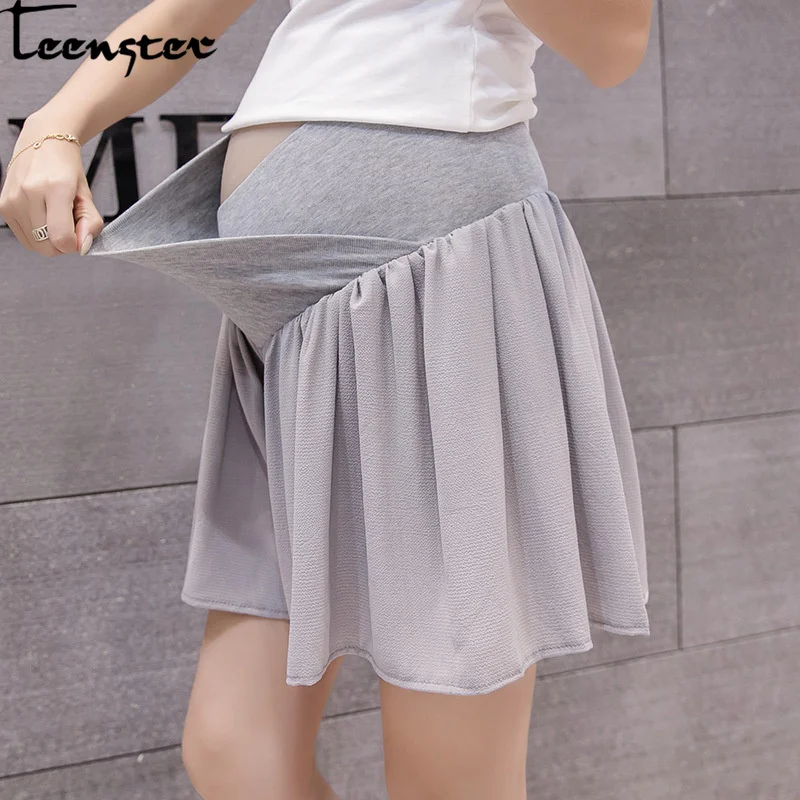 

Teenster Maternity Shorts Chiffon Breathable Support Belly Divided Skirt Maternity Trousers for Pregnant Women Pregnancy