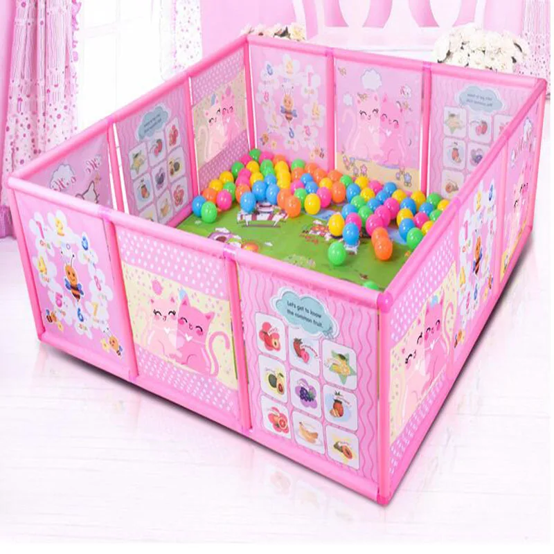 

Kids Dry Pool Playpen for Baby Children Large Space Plastic Toy Game Fence As Newborn Gift Bodybuilding Fun Activity 120cmx120cm