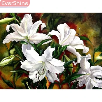 

EverShine Diamond Embroidery Full Display Flowers Picture Of Rhinestones Diamond Painting Lily Flowers Mosaic Bead Picture Kits