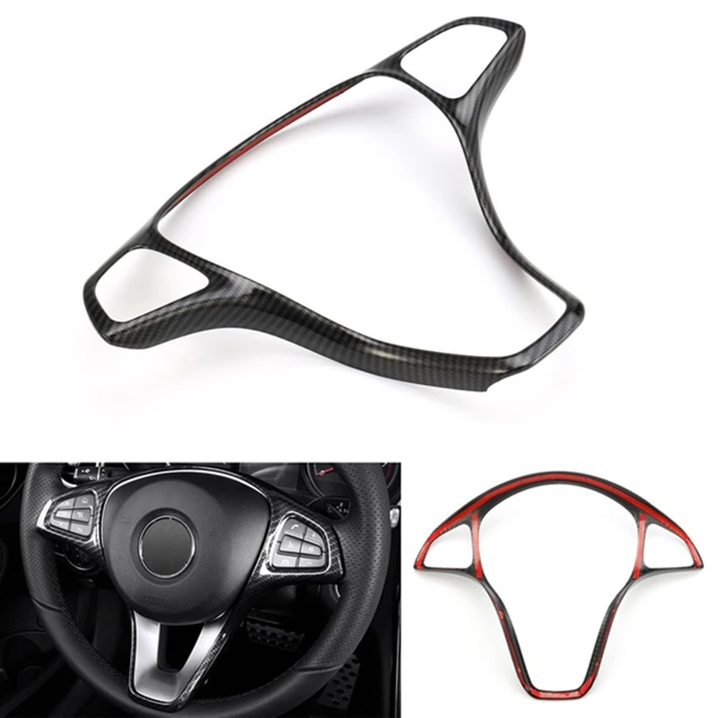 

New-Carbon Fiber Type Steering Wheel Cover For Benz C-Class W205 14-17 / Glc-Class