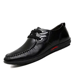 Мужские ботинки на плоской подошве Новый Бренд 2016 мужская повседневная обувь кожаная мужская обувь на шнуровке мужская обувь повседневные