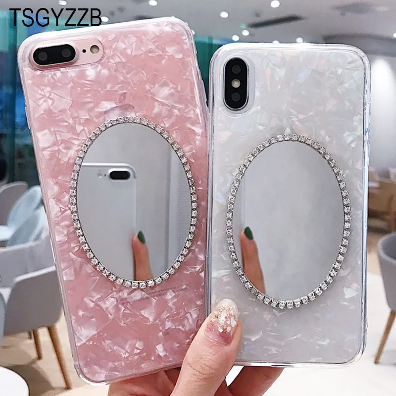 

For iPhone 6 6S iPhone 7 8 Plus Bling Glitter Cover Case For iphone X Mirror TPU Diamond Phone Cases Shining Soft Silicone Cover