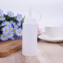 Plastic Squeeze Bottle Condiment Dispenser Sauce Vinegar Oil Ketchup Cruet White Capacity Kitchen Essential Tools