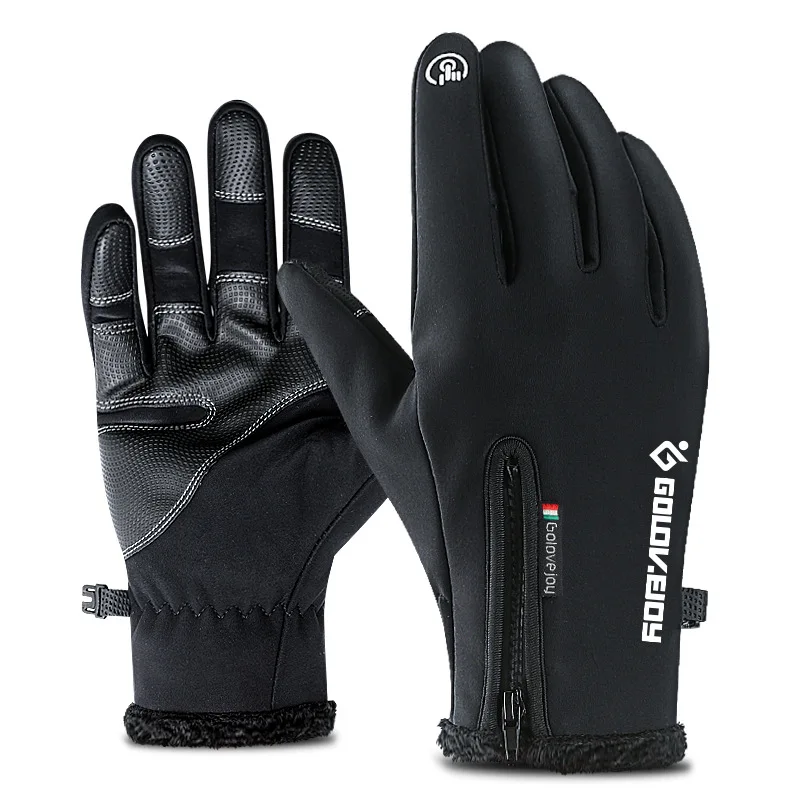 Зимний Открытый спортивный ветрозащитный водонепроницаемый перчатки черные Мотоциклетные Перчатки мотоциклетные перчатки на длинные пальцы велосипедные перчатки - Цвет: 1