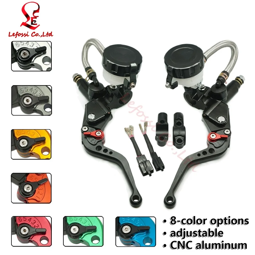 1 Pair 7/8" 22mm Motorcycle Hydraulic Brake Master Cylinder Clutch