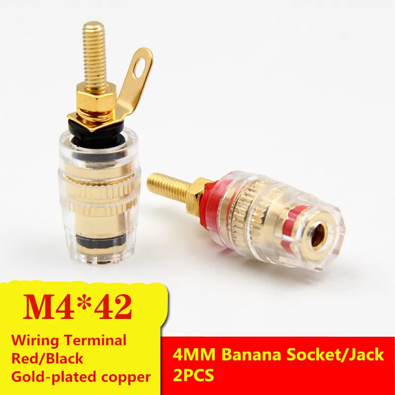 2PCS BJ009 4MM Banana Jack Female Plug M4 Banana Socket/Jack Wiring