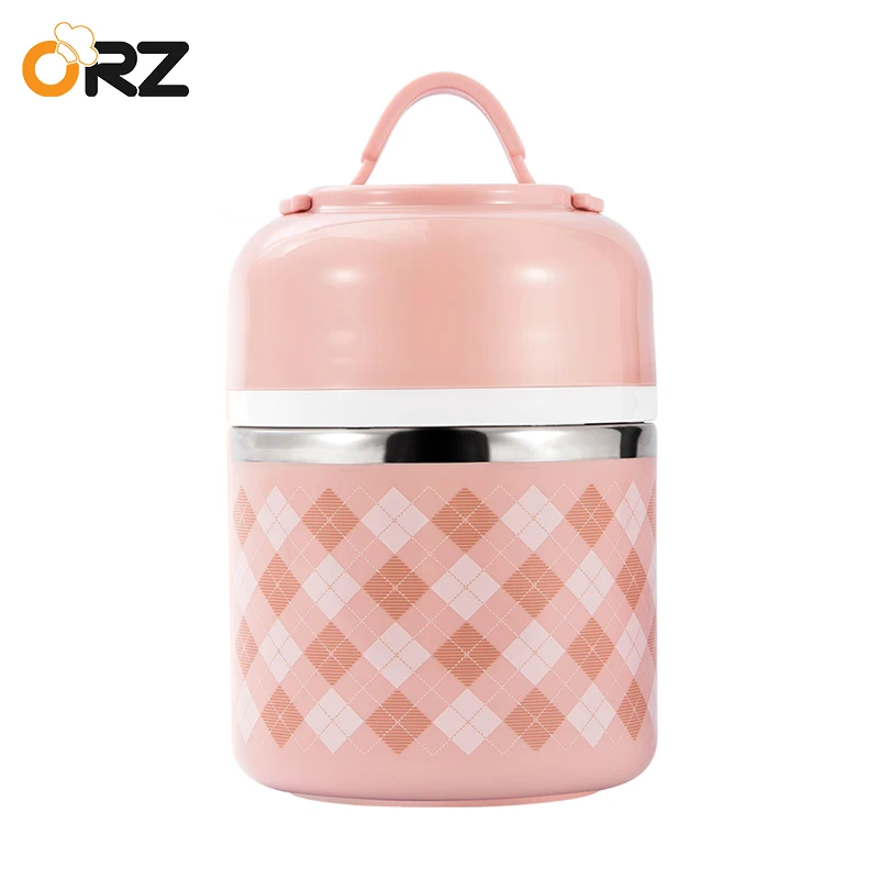 

ORZ Insulated Bento Lunch Box Stainless Steel Leakproof Food Storage Containers Thermal Kids School Bento For Office Camping