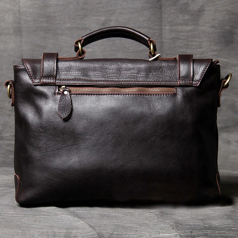 AETOO Simple Classic head cowhide Briefcase Light  male and female leather shoulder crossbody bag