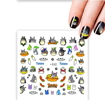

Nail sticker art decoration Totoro cartoon kids slider adhesive Water Transfer decals manicure lacquer accessoires polish foil