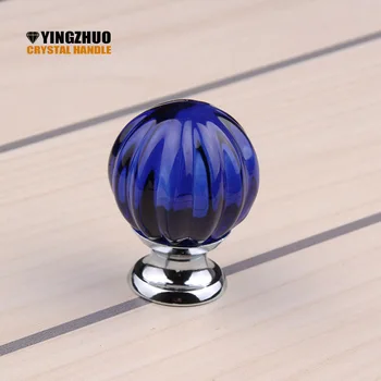 

30mm Crystal Pumpkin Knob Kitchen Furniture Handle Glass Drawer Cabinet Drawer Pulls Closet Decoration Crystal Knobs DIY YZ-2012