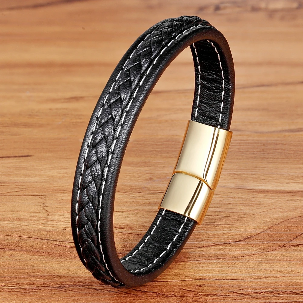 TYO Personality Braided Genuine Leather Bracelet & Bangle For Men 6 Colors For Choices Minimalist Design Accessories Jewelry