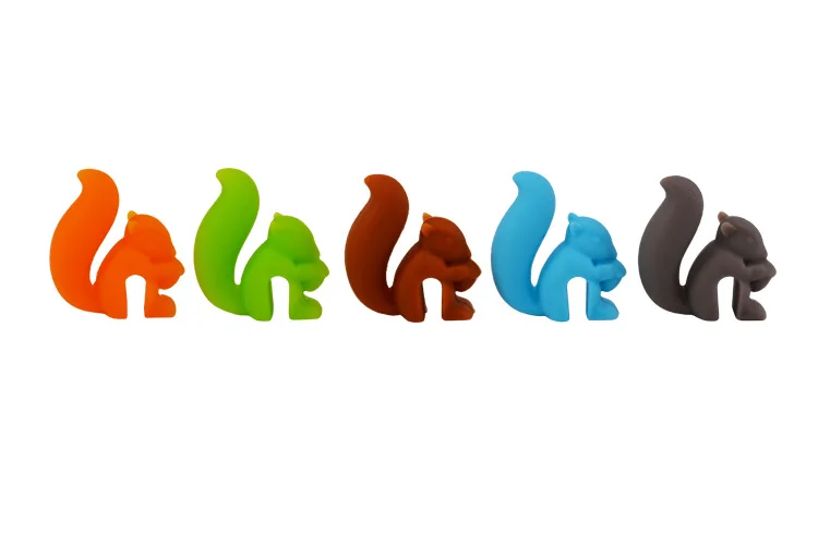 

5pcs Silicone Party Squirrel Wine Glass Marker Drinking Buddy Cup Identification Cup Identifier Identify Cup Labels Tag Signs