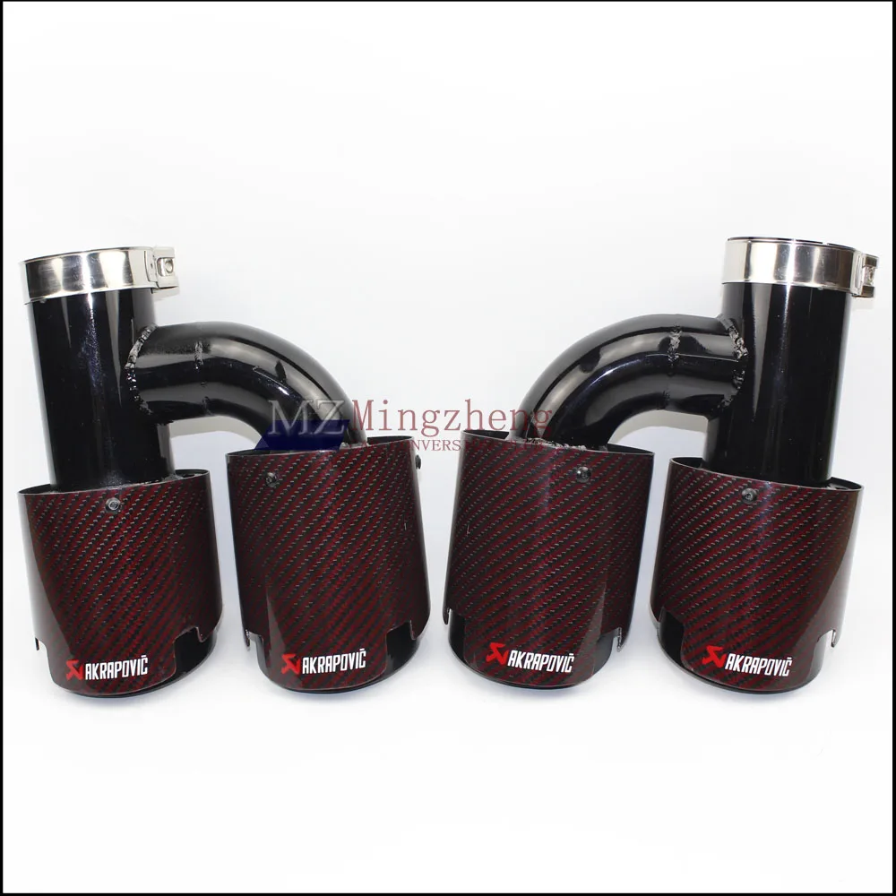 

Car exhaust pipe H Model Akrapovic Carbon Exhausts Dual End Tips for BMW BENZ AUDI VW Exhaust Dual Muffler Pipes Tail Tips