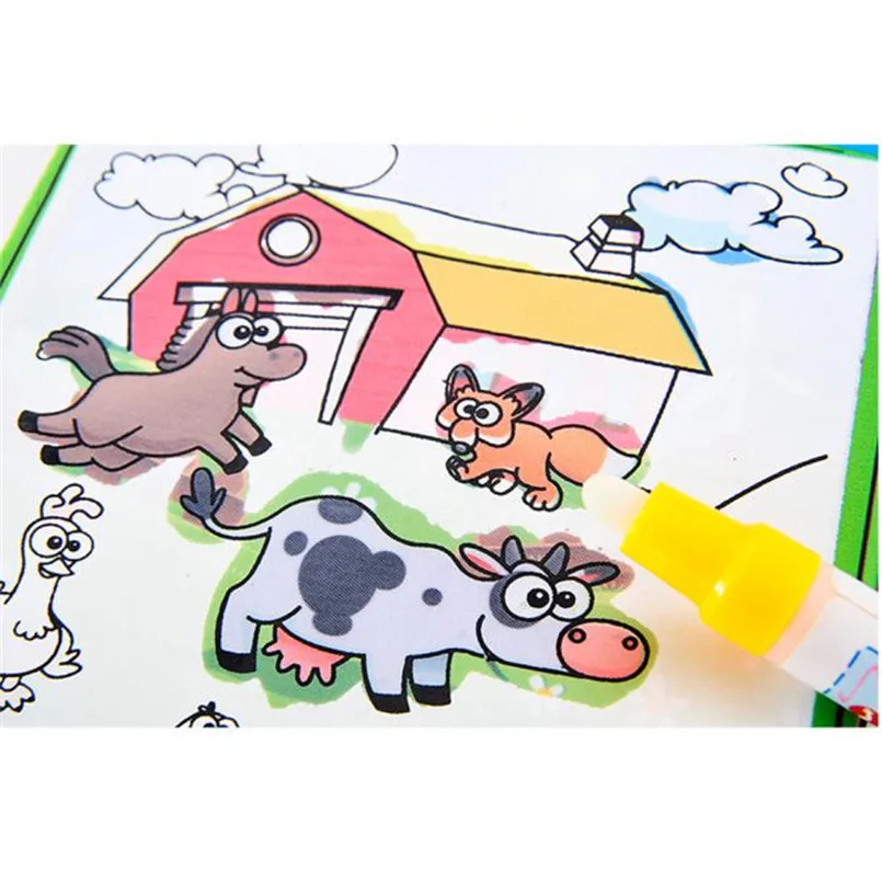 

Magic Water Drawing Book Coloring Book Doodle Magic Pen Animals Painting Board For Kids Toys Birthday Gift Juguete #50O24
