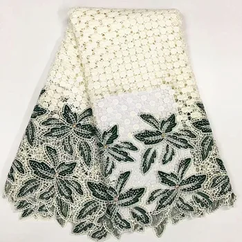 

100% cotton African Guipure Lace Fabric 2019 High Quality French Nigerian Swiss voile Lace Fabrics 5 Yards White For Dress A1670