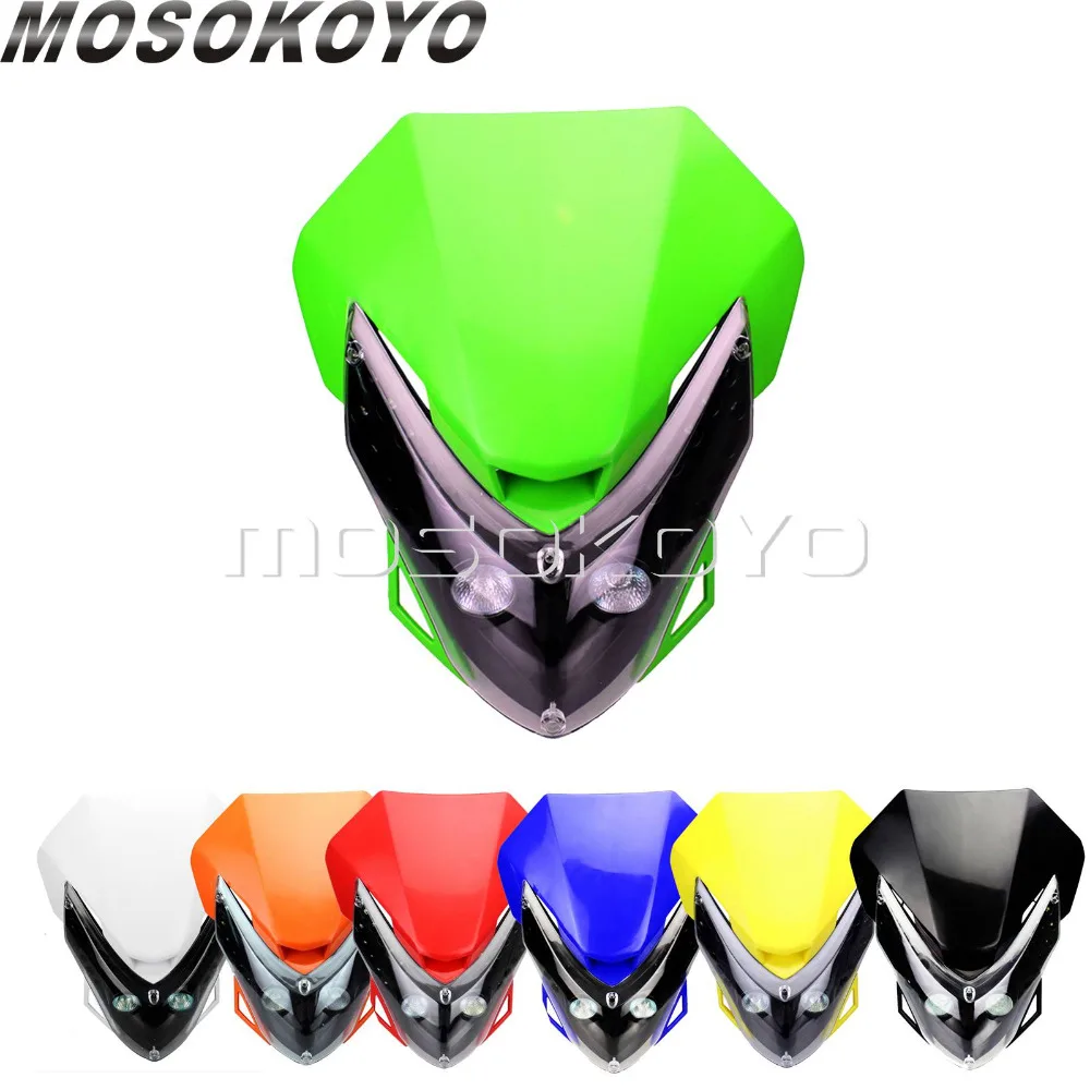 Supermoto мотоциклетный головной светильник для FZR Fazor FZ6 YZF R1 R6 Dirt Bike Motocross Head Lamp w/светодиодный светильник указателя поворота