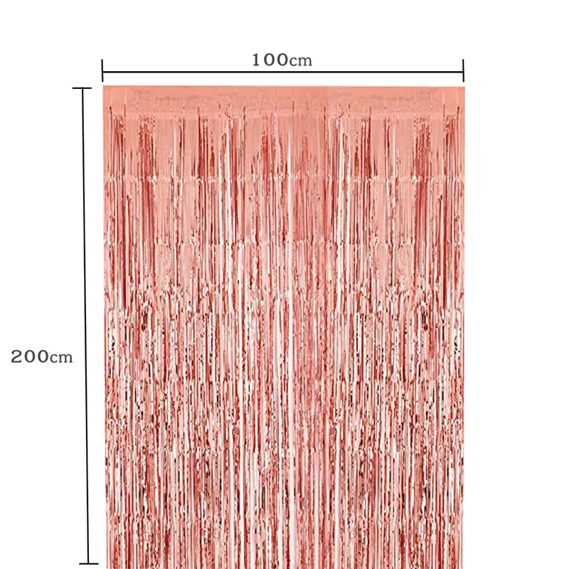 Chicinlife 1 шт. 1*2 м розовое золото мишура бахрома занавеска Свадьба День рождения фон украшение стены юбилей поставки