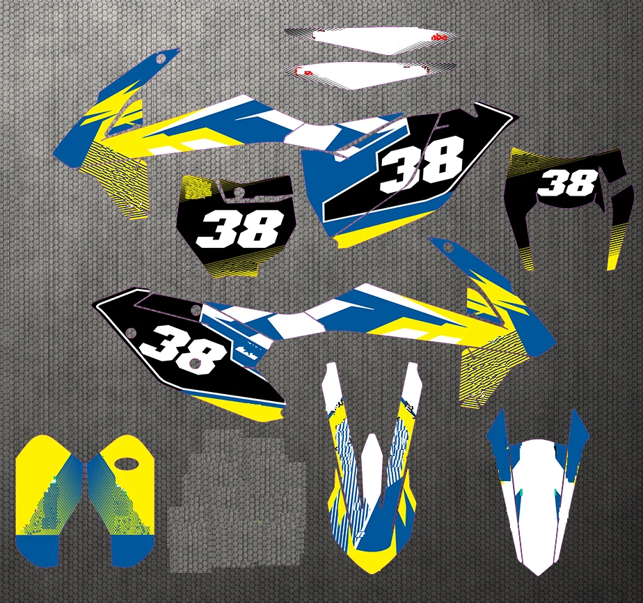 Графический и черный фон с номером 38 Набор стикеров для KTM SX SXF XC XCF F 2016 2017 2018 EXC EXCF XCW