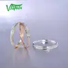 VISTOSO Genuine 14K White/Yellow/Rose Gold Rings For Women Simple Style Eternal Diamond Ring Engagement Anniversary Fine Jewelry 5